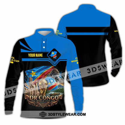 Unisex Shirt - Custom Dr Congo World Cup 2026 Shirt - Long Sleeve Polo / S - T-shirt