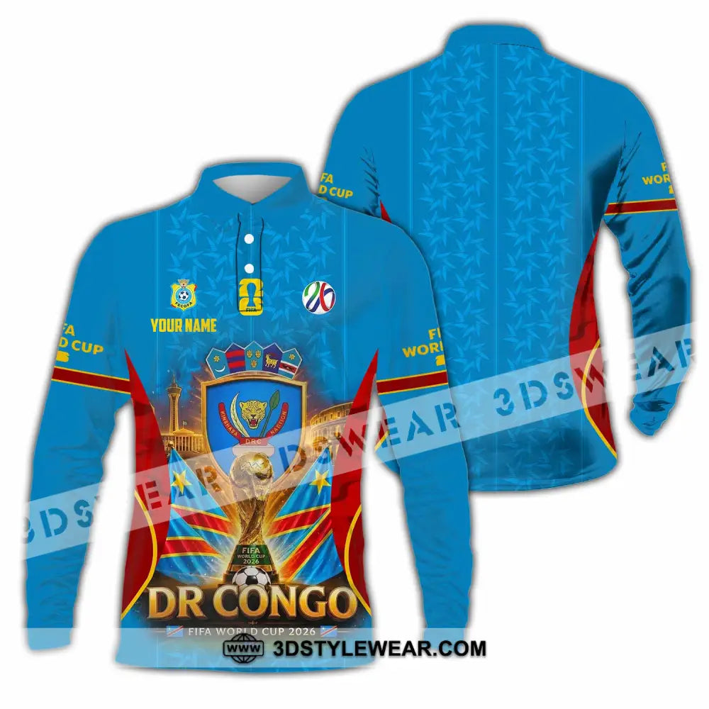 Unisex Shirt - Custom Dr Congo World Cup 2026 Shirt - Long Sleeve Polo / S - T-shirt