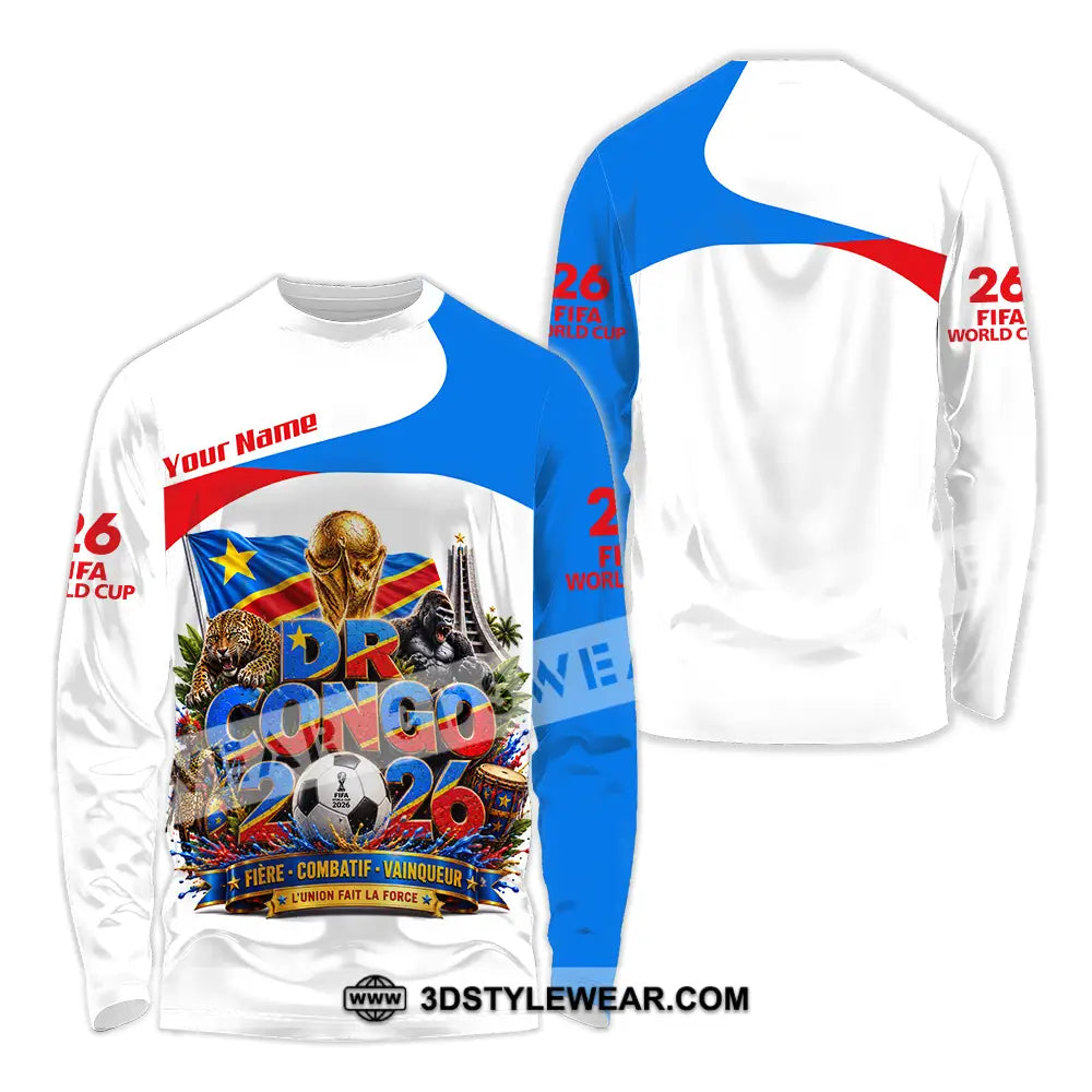 Unisex Shirt - Custom Dr Congo World Cup 2026 Shirt - Long Sleeve Shirt / S - T-shirt