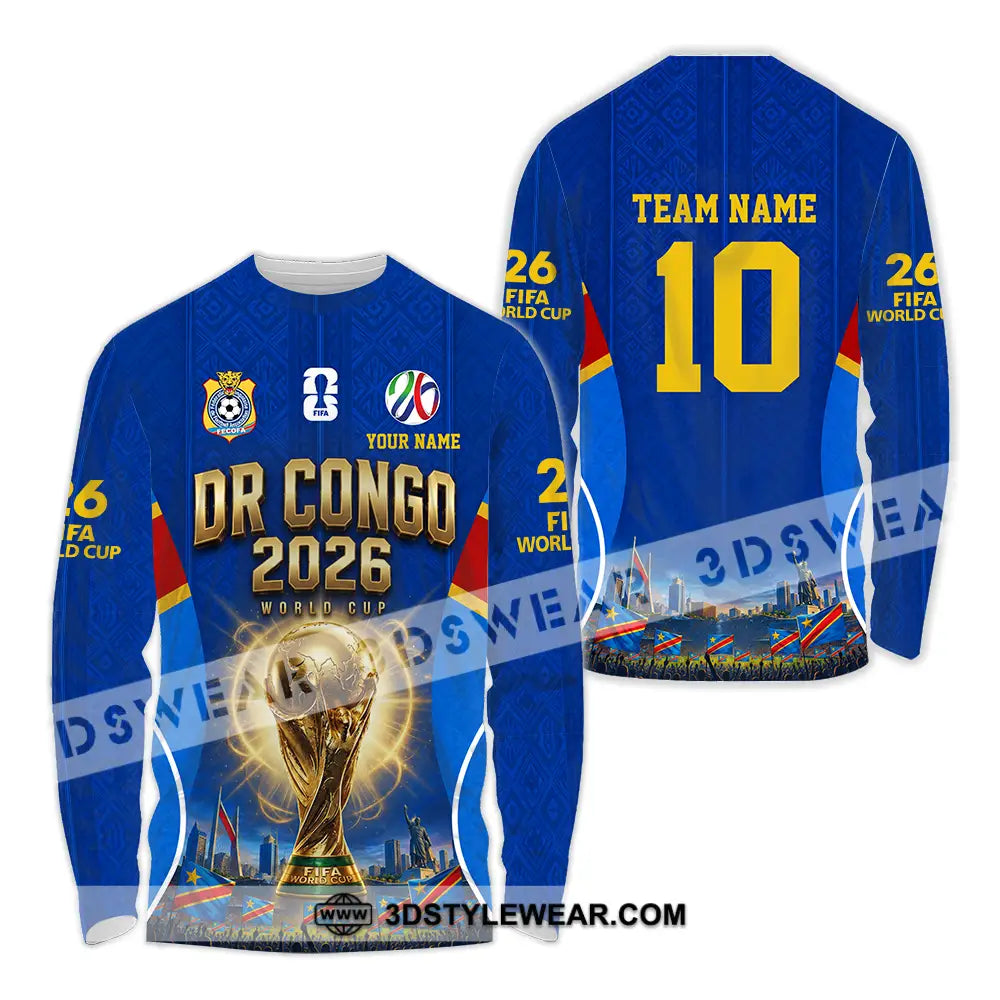 Unisex Shirt - Custom Dr Congo World Cup 2026 Shirt - Long Sleeve Shirt / S - T-shirt