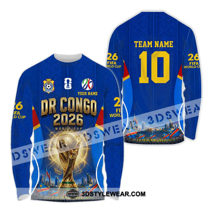 Unisex Shirt - Custom Dr Congo World Cup 2026 Shirt - Long Sleeve Shirt / S - T-shirt