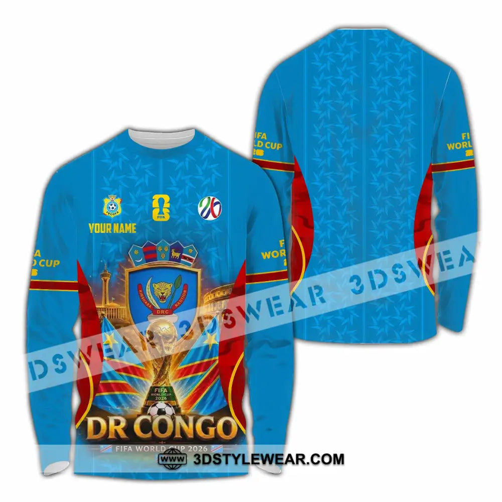 Unisex Shirt - Custom Dr Congo World Cup 2026 Shirt - Long Sleeve Shirt / S - T-shirt