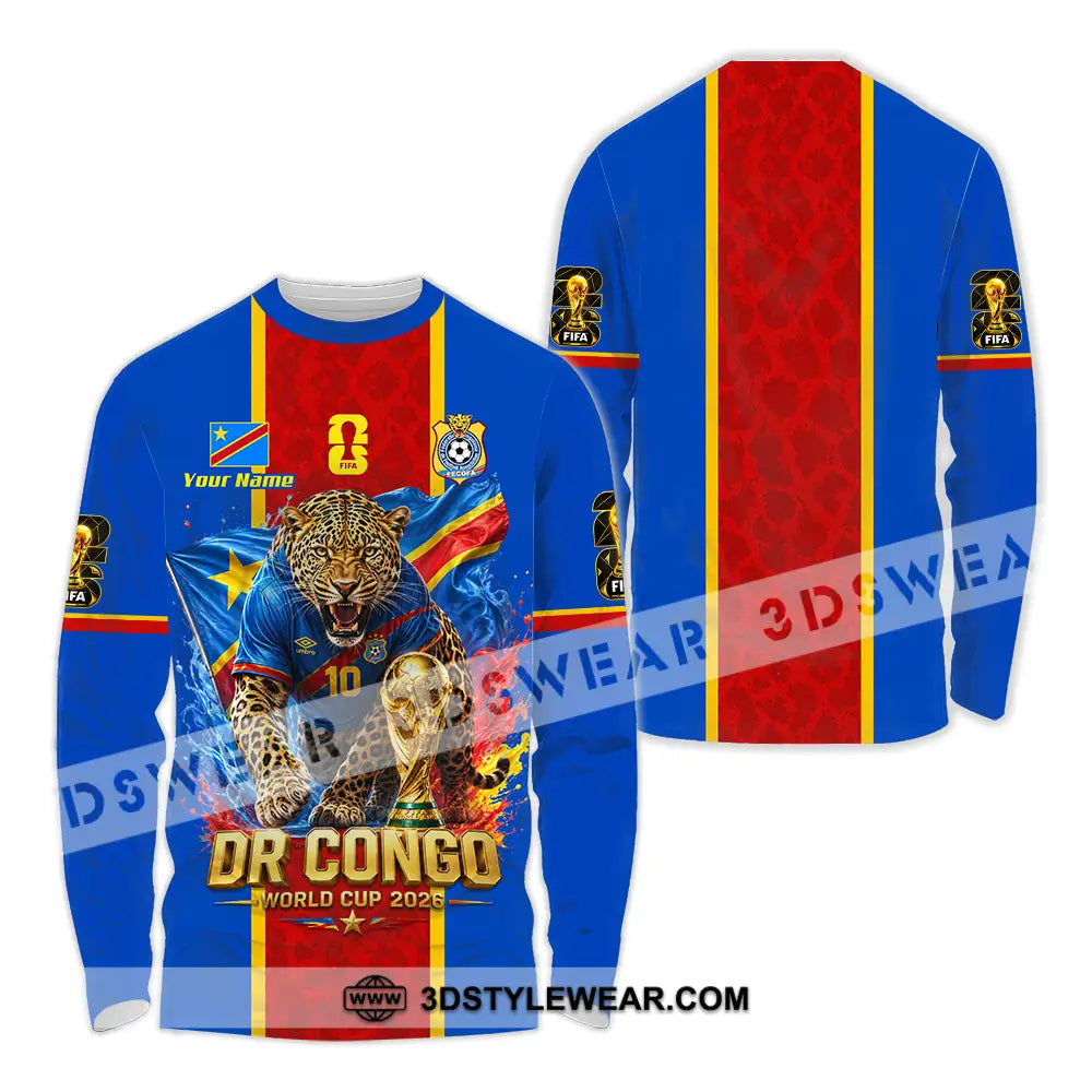 Unisex Shirt - Custom Dr Congo World Cup 2026 Shirt - Long Sleeve Shirt / S - T-shirt
