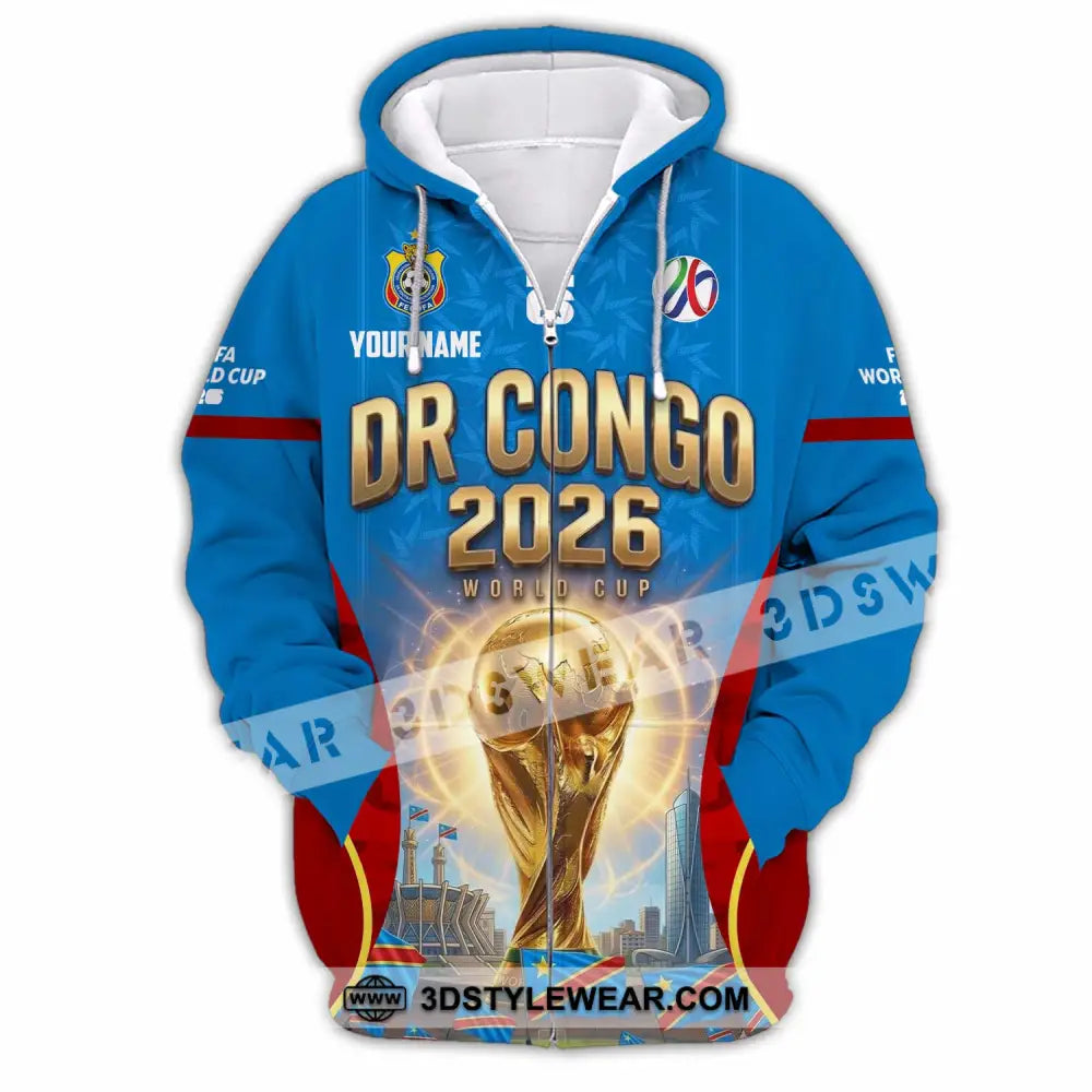 Unisex Shirt - Custom Dr Congo World Cup 2026 Shirt - Zipper Hoodie / S - T-shirt