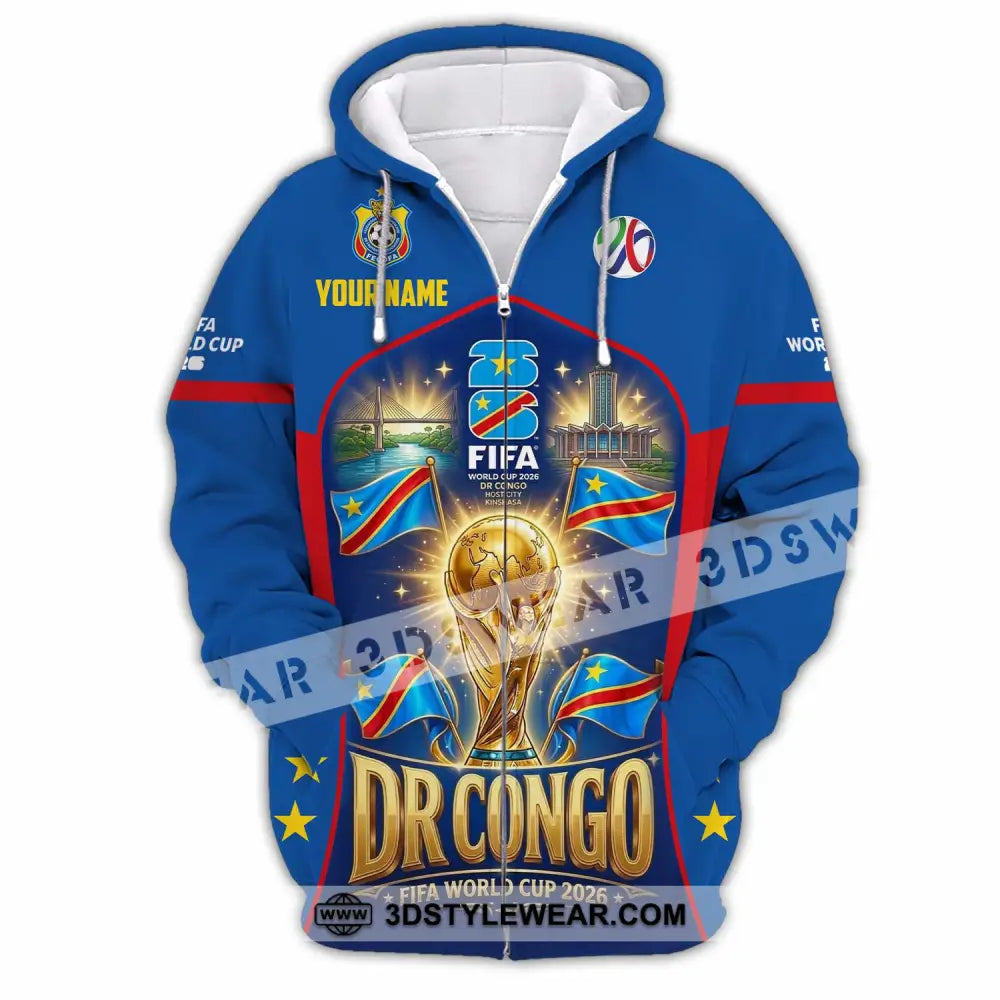 Unisex Shirt - Custom Dr Congo World Cup 2026 Shirt - Zipper Hoodie / S - T-shirt