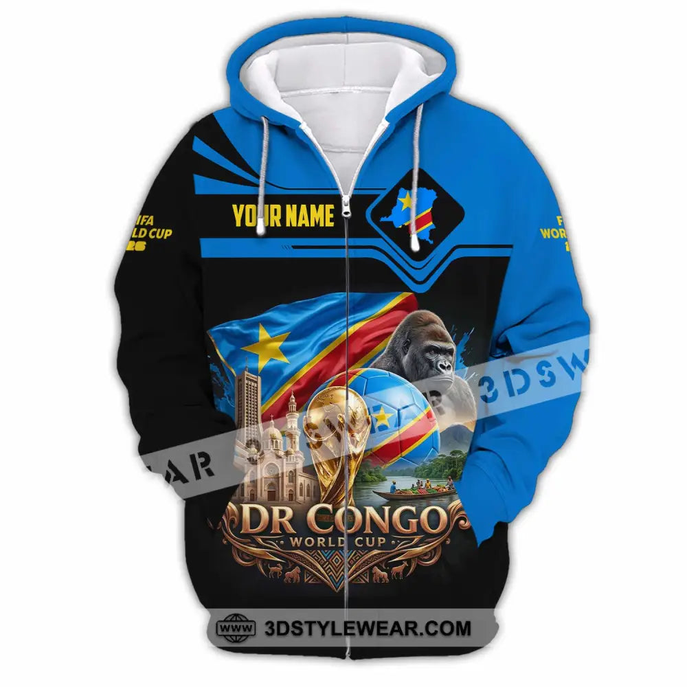 Unisex Shirt - Custom Dr Congo World Cup 2026 Shirt - Zipper Hoodie / S - T-shirt