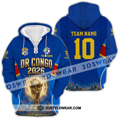 Unisex Shirt - Custom Dr Congo World Cup 2026 Shirt - Zipper Hoodie / S - T-shirt