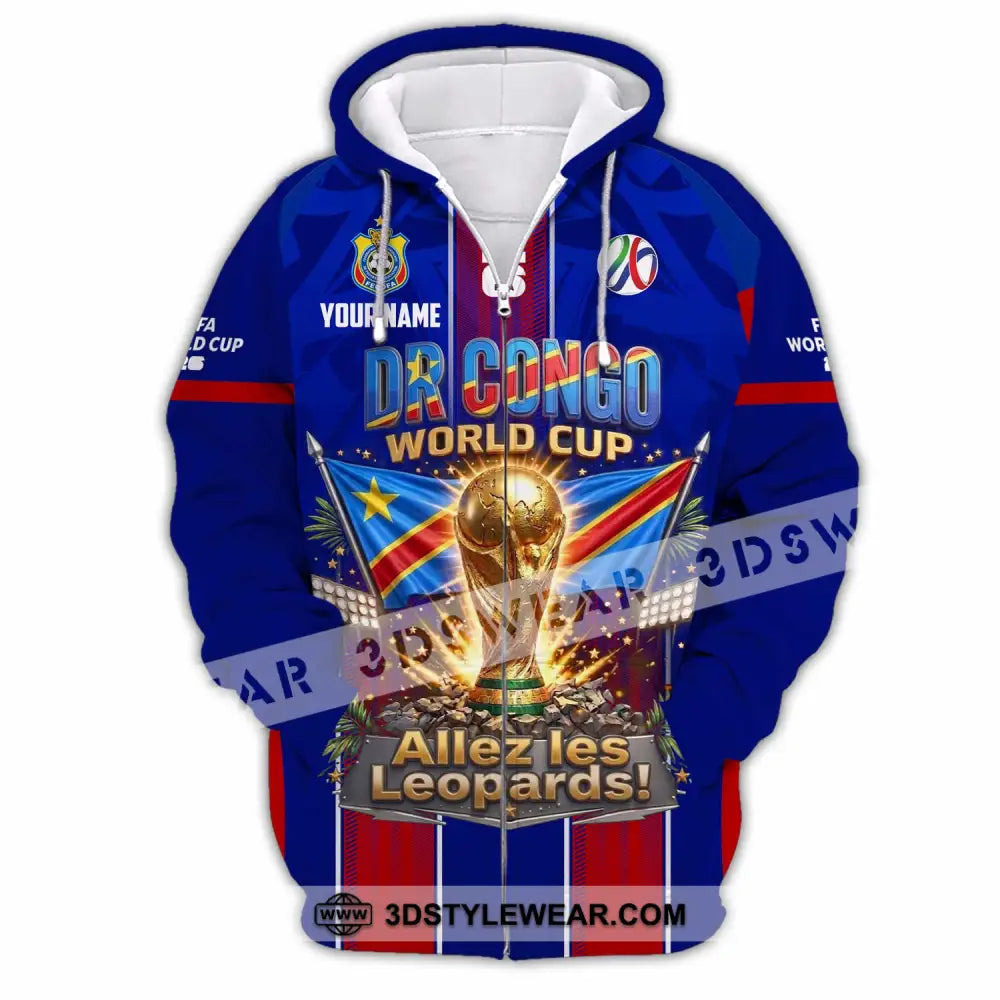 Unisex Shirt - Custom Dr Congo World Cup 2026 Shirt - Zipper Hoodie / S - T-shirt