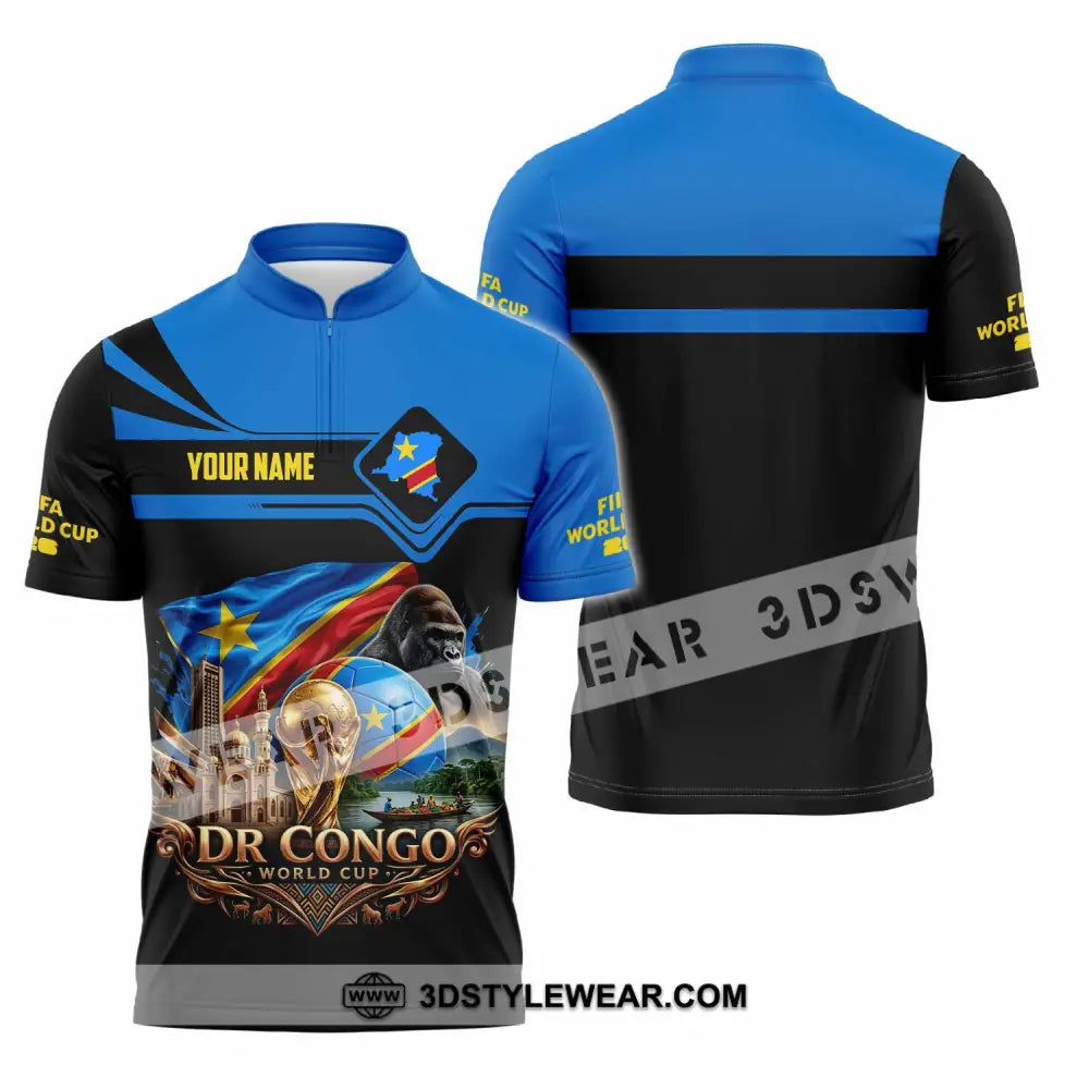 Unisex Shirt - Custom Dr Congo World Cup 2026 Shirt - Zipper Polo Shirt / S - T-shirt
