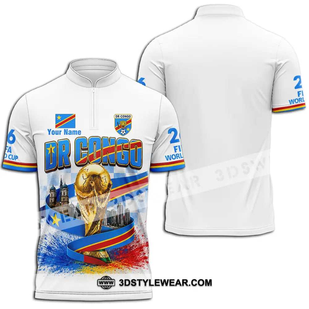 Unisex Shirt - Custom Dr Congo World Cup 2026 Shirt - Zipper Polo Shirt / S - T-shirt