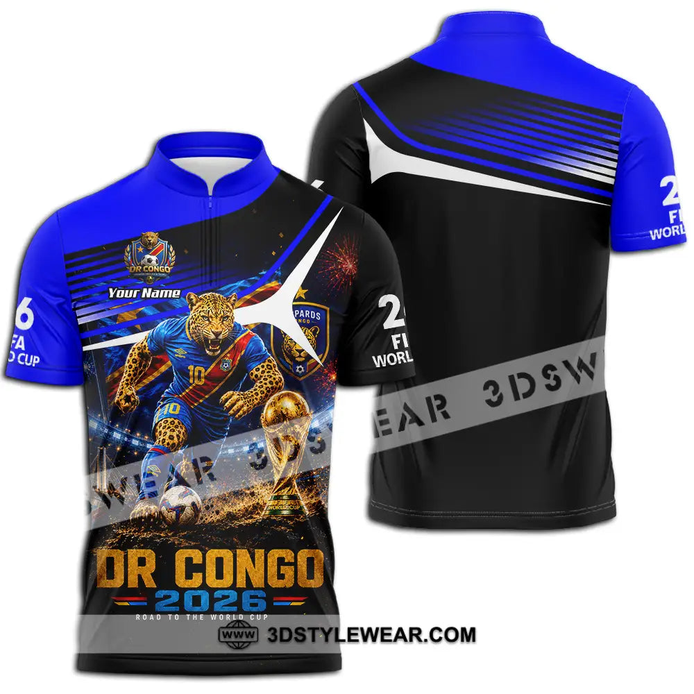 Unisex Shirt - Custom Dr Congo World Cup 2026 Shirt - Zipper Polo Shirt / S - T-shirt