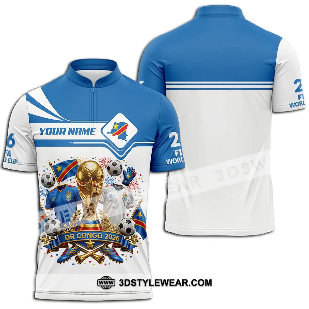 Unisex Shirt - Custom Dr Congo World Cup 2026 Shirt - Zipper Polo Shirt / S - T-shirt