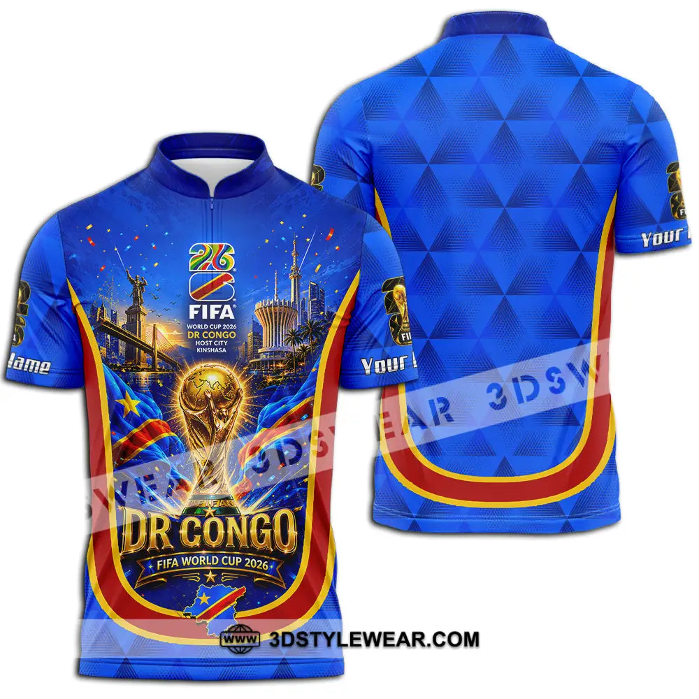 Unisex Shirt - Custom Dr Congo World Cup 2026 Shirt - Zipper Polo Shirt / S - T-shirt