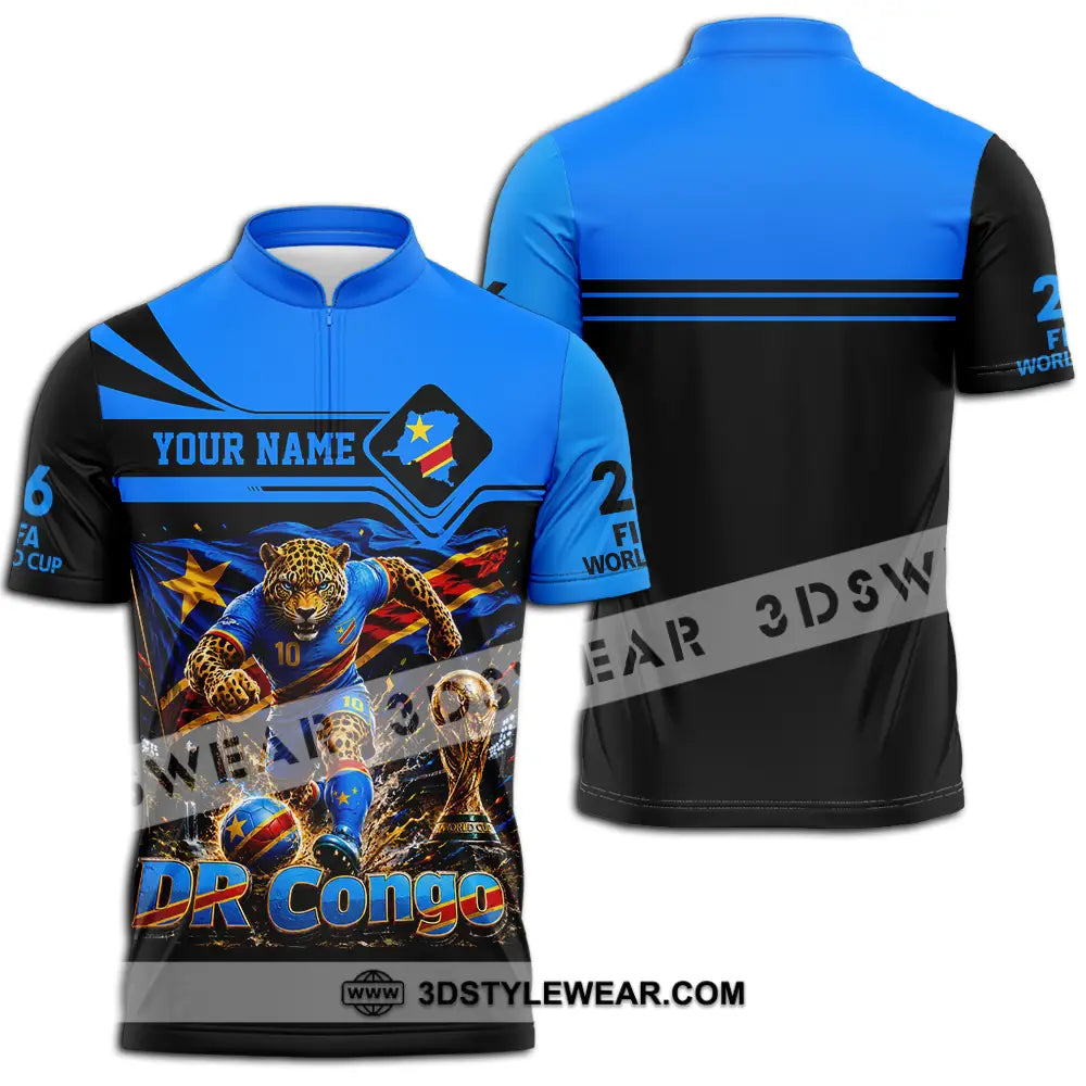 Unisex Shirt - Custom Dr Congo World Cup 2026 Shirt - Zipper Polo Shirt / S - T-shirt