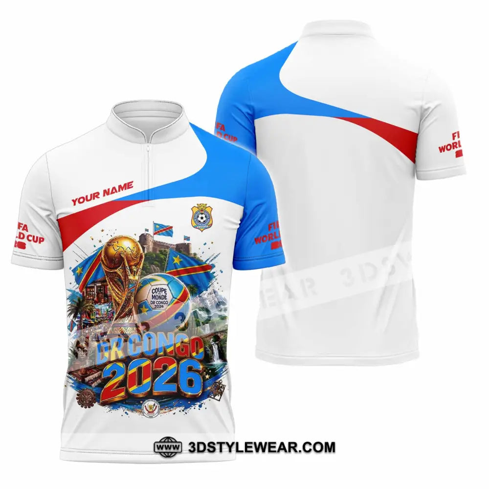Unisex Shirt - Custom Dr Congo World Cup 2026 Shirt - Zipper Polo Shirt / S - T-shirt