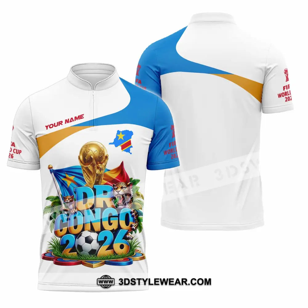 Unisex Shirt - Custom Dr Congo World Cup 2026 Shirt - Zipper Polo Shirt / S - T-shirt