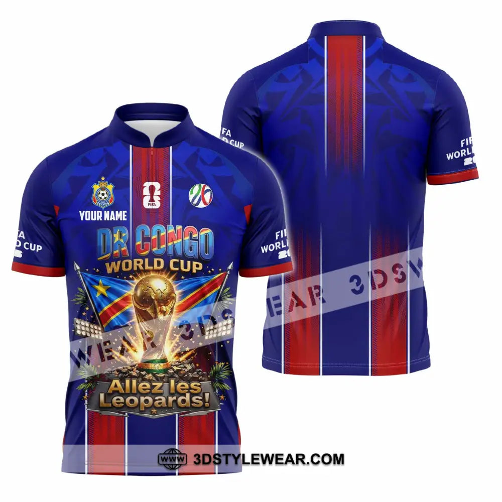 Unisex Shirt - Custom Dr Congo World Cup 2026 Shirt - Zipper Polo Shirt / S - T-shirt