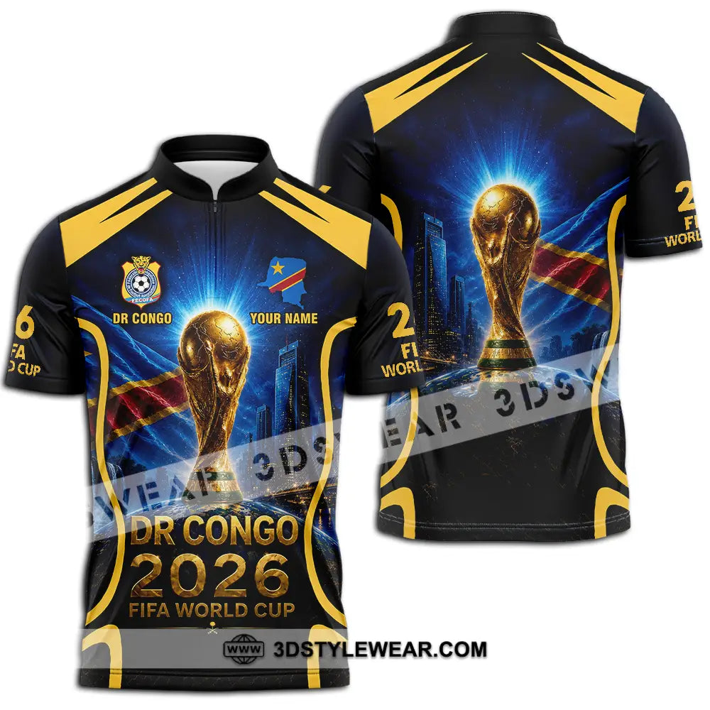 Unisex Shirt - Custom Dr Congo World Cup 2026 Shirt - Zipper Polo Shirt / S - T-shirt