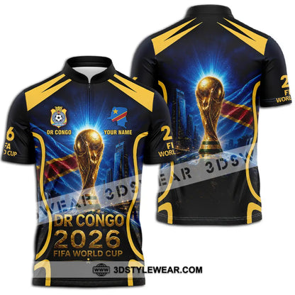 Unisex Shirt - Custom Dr Congo World Cup 2026 Shirt - Zipper Polo Shirt / S - T-shirt