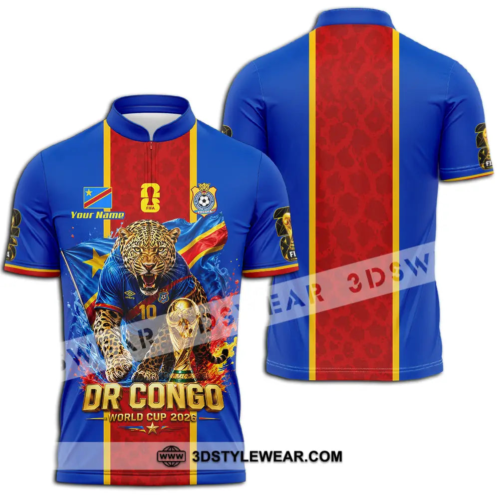 Unisex Shirt - Custom Dr Congo World Cup 2026 Shirt - Zipper Polo Shirt / S - T-shirt