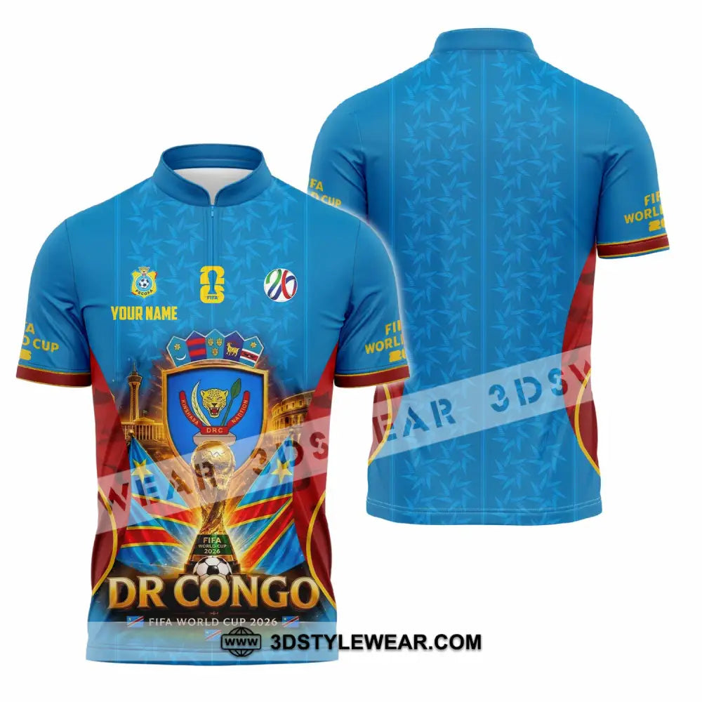 Unisex Shirt - Custom Dr Congo World Cup 2026 Shirt - Zipper Polo Shirt / S - T-shirt