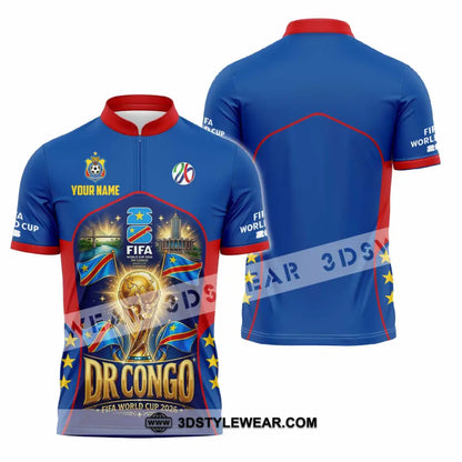 Unisex Shirt - Custom Dr Congo World Cup 2026 Shirt - Zipper Polo Shirt / S - T-shirt