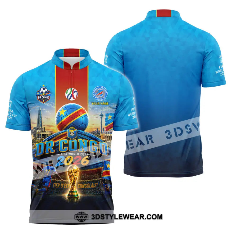 Unisex Shirt - Custom Dr Congo World Cup 2026 Shirt - Zipper Polo Shirt / S - T-shirt