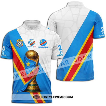 Unisex Shirt - Custom Dr Congo World Cup 2026 Shirt - Zipper Polo Shirt / S - T-shirt