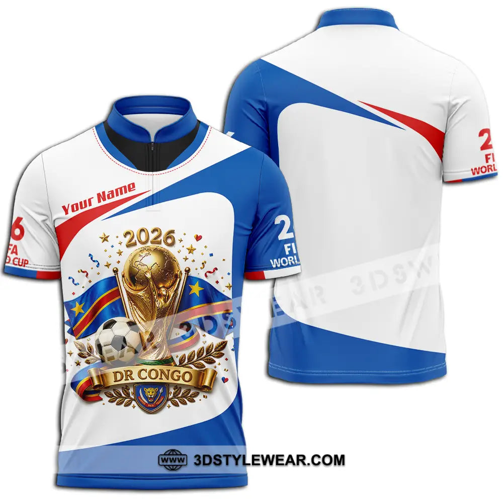 Unisex Shirt - Custom Dr Congo World Cup 2026 Shirt - Zipper Polo Shirt / S - T-shirt