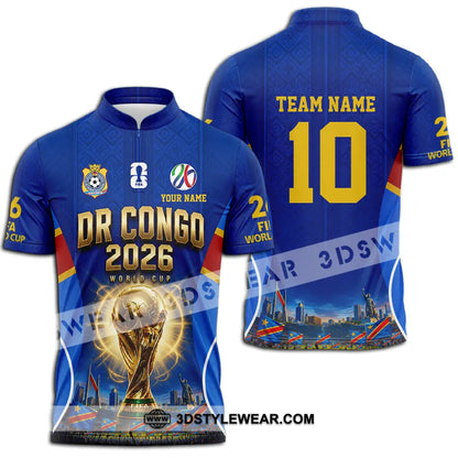 Unisex Shirt - Custom Dr Congo World Cup 2026 Shirt - Zipper Polo Shirt / S - T-shirt