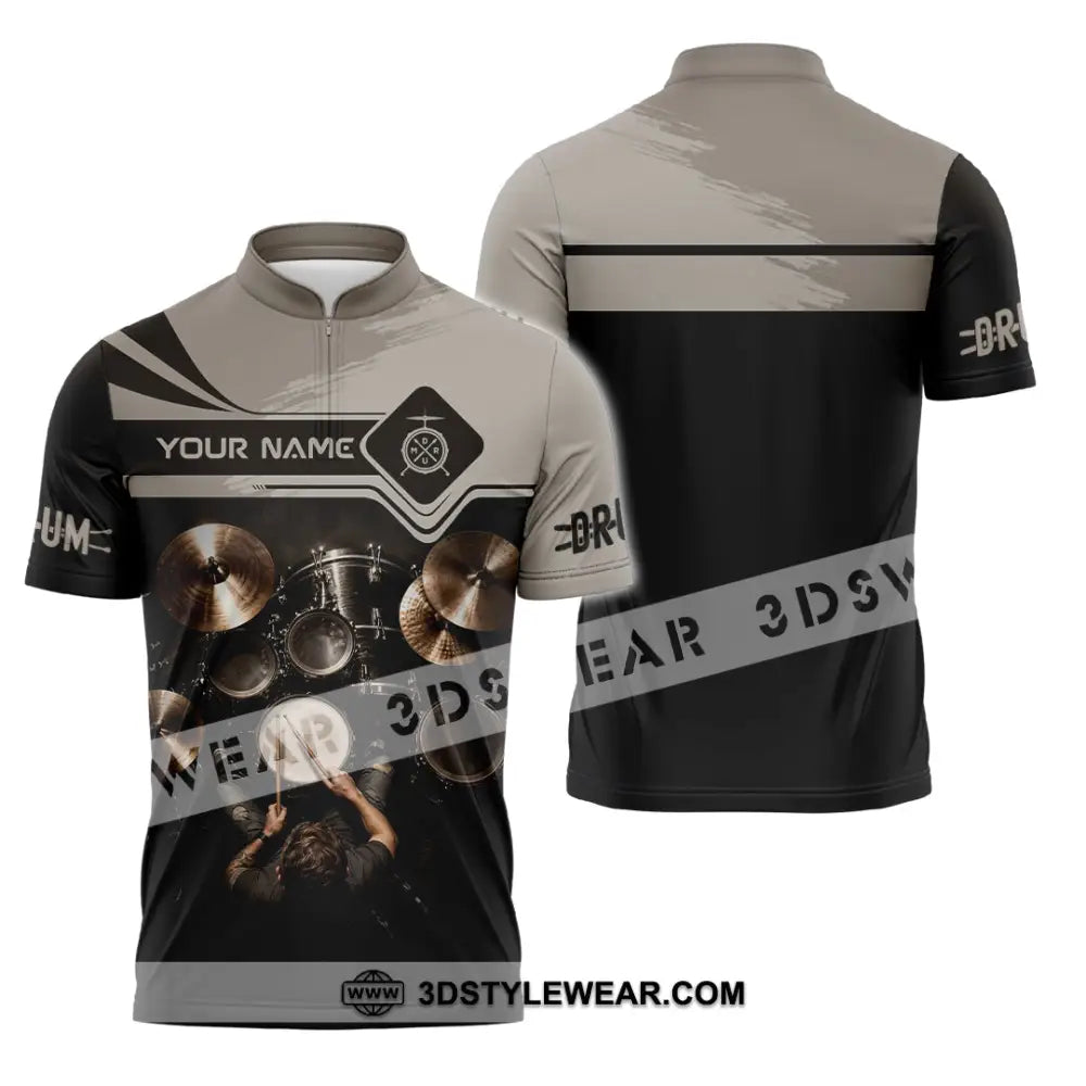 Unisex Shirt - Custom Drum Shirt - Zipper Polo Shirt / S - T-shirt