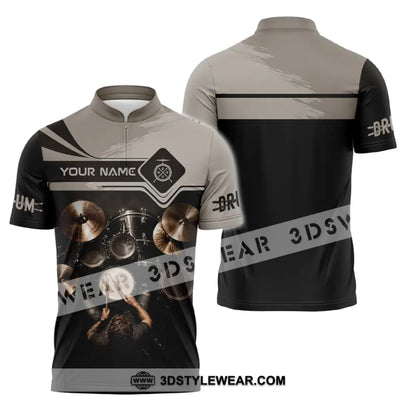 Unisex Shirt - Custom Drum Shirt - Zipper Polo Shirt / S - T-shirt