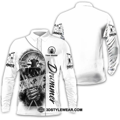 Unisex Shirt - Custom Drummer Shirt - Long Sleeve Polo / S - T-shirt