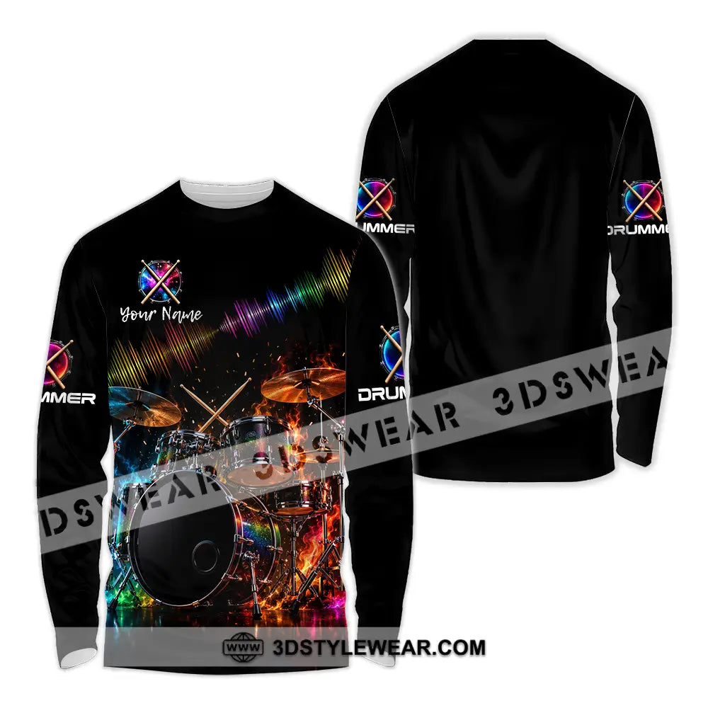 Unisex Shirt - Custom Drummer Shirt - Long Sleeve Shirt / S - T-shirt