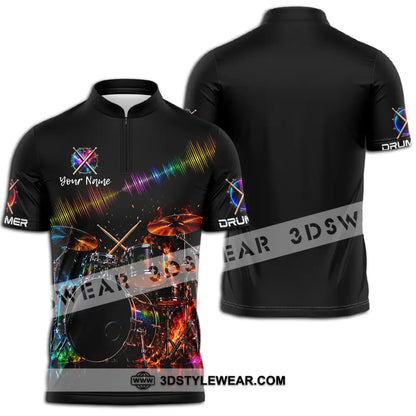Unisex Shirt - Custom Drummer Shirt - Zipper Polo Shirt / S - T-shirt