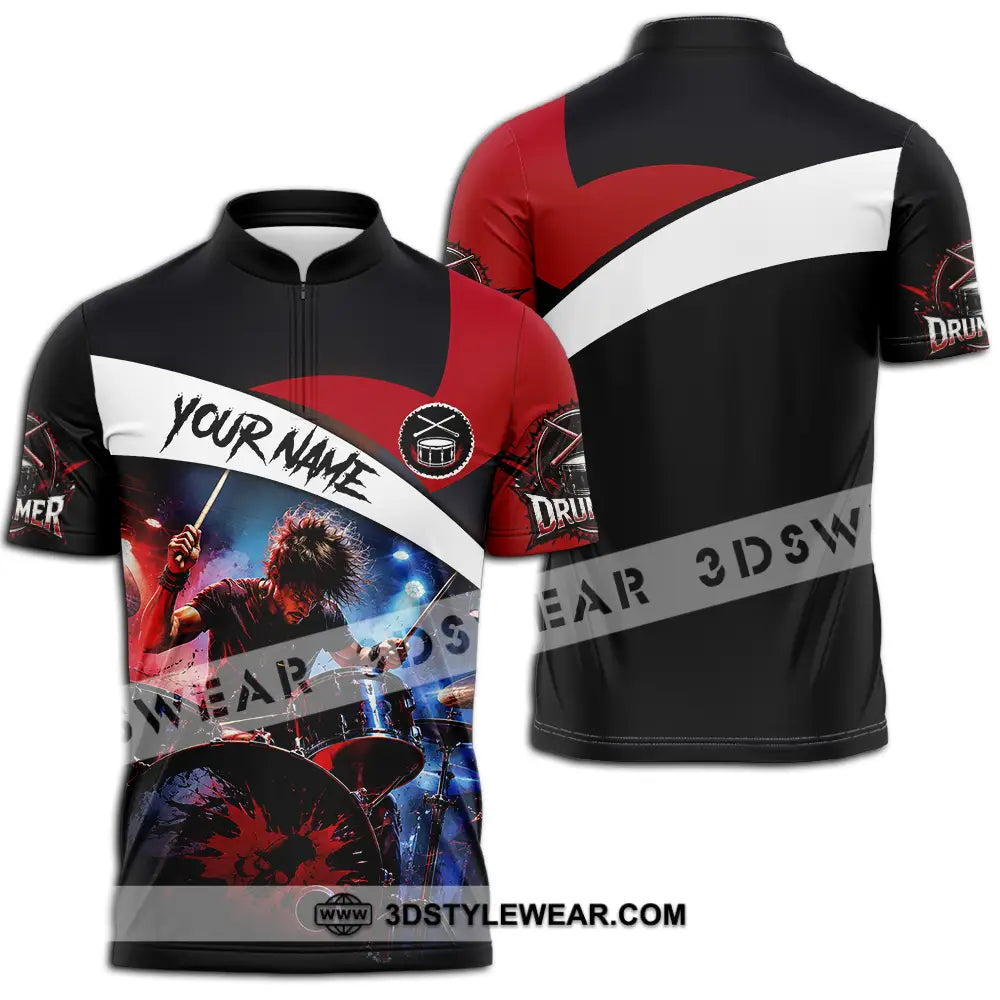Unisex Shirt - Custom Drummer Shirt - Zipper Polo Shirt / S - T-shirt