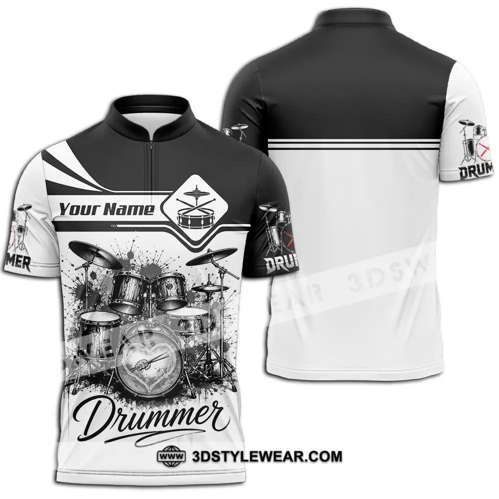 Unisex Shirt - Custom Drummer Shirt - Zipper Polo Shirt / S - T-shirt