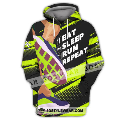 Unisex Shirt - Custom Eat Sleep Run Repeat 3D Shirt - Hoodie / S - T-shirt