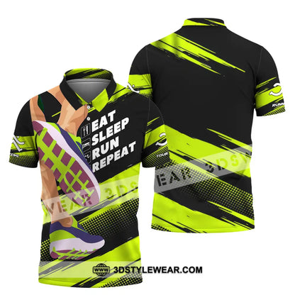 Unisex Shirt - Custom Eat Sleep Run Repeat 3D Shirt - Polo Shirt / S - T-shirt