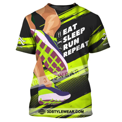 Unisex Shirt - Custom Eat Sleep Run Repeat 3D Shirt - T-Shirt / S - T-shirt