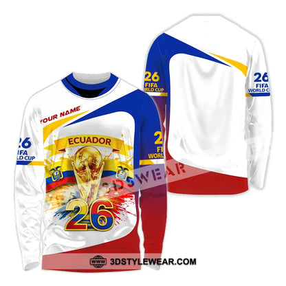 Unisex Shirt - Custom Ecuador World Cup 2026 3D Shirt - Long Sleeve Shirt / S - T-shirt