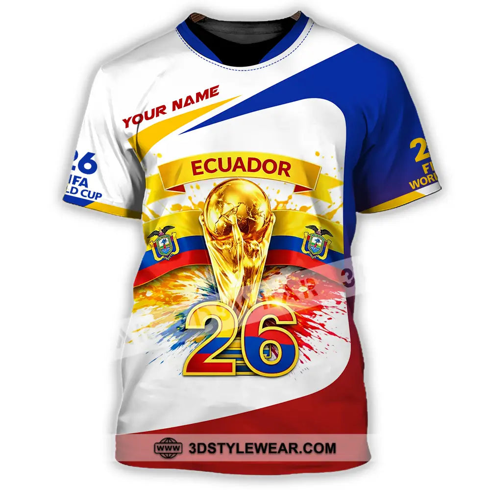 Unisex Shirt - Custom Ecuador World Cup 2026 3D Shirt - T-Shirt / S - T-shirt