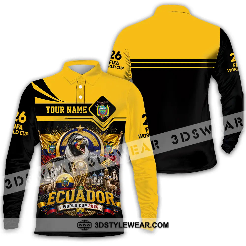 Unisex Shirt - Custom Ecuador World Cup 2026 Shirt - Long Sleeve Polo / S - T-shirt