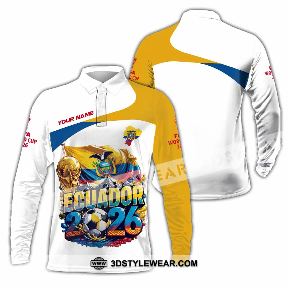 Unisex Shirt - Custom Ecuador World Cup 2026 Shirt - Long Sleeve Polo / S - T-shirt