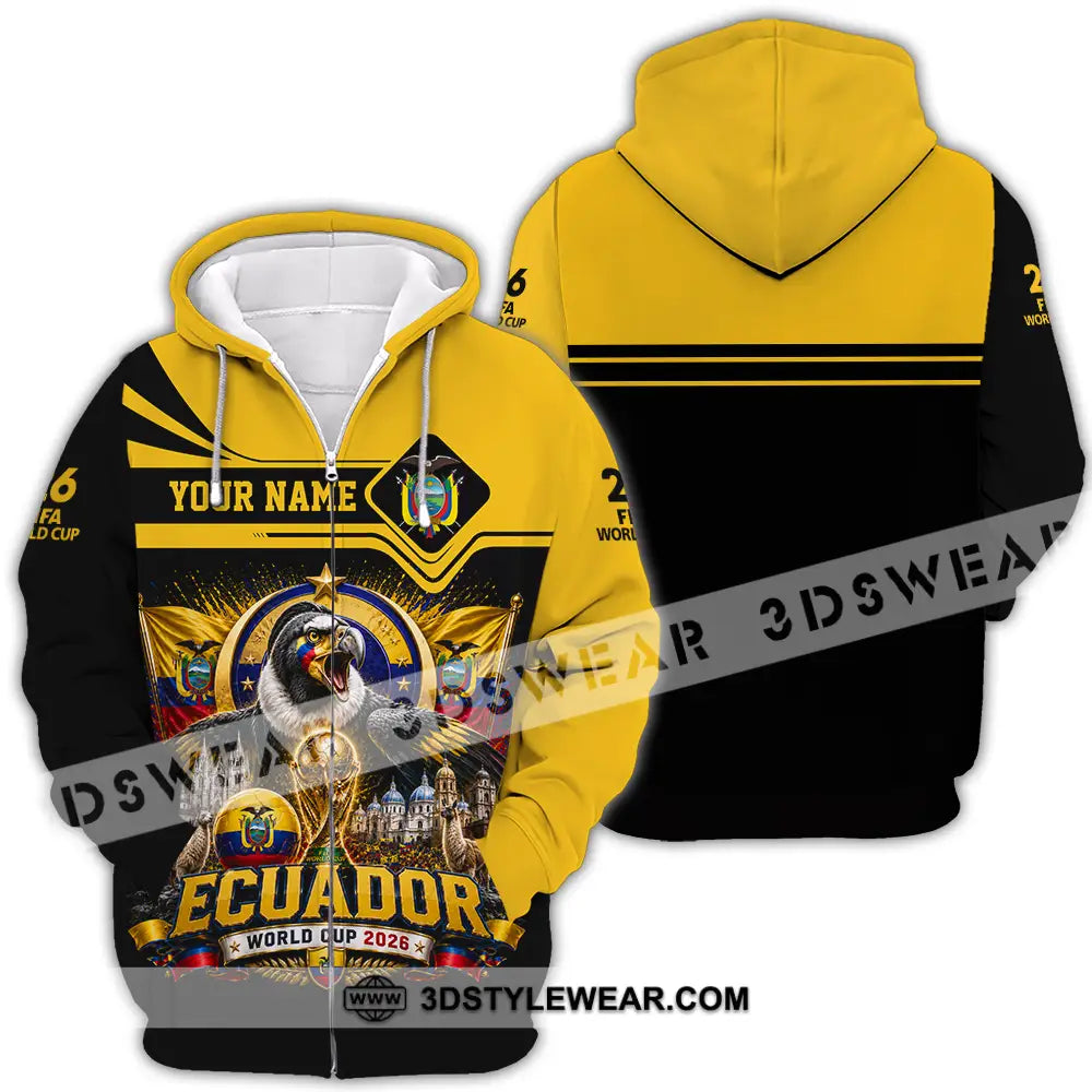 Unisex Shirt - Custom Ecuador World Cup 2026 Shirt - Zipper Hoodie / S - T-shirt