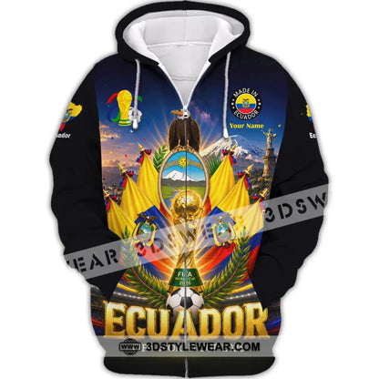 Unisex Shirt - Custom Ecuador World Cup 2026 Shirt - Zipper Hoodie / S - T-shirt