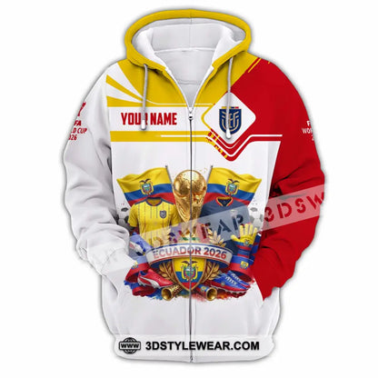 Unisex Shirt - Custom Ecuador World Cup 2026 Shirt - Zipper Hoodie / S - T-shirt