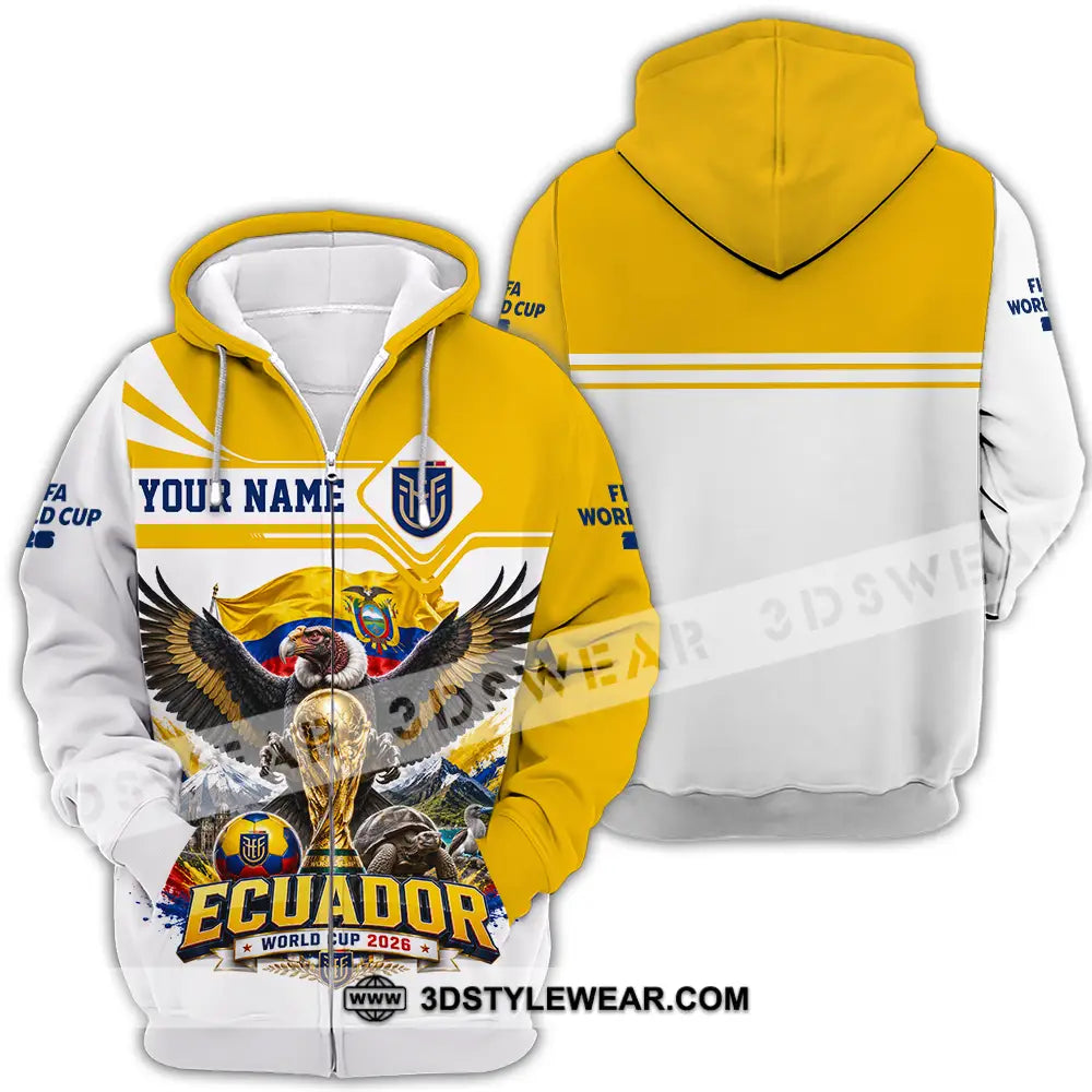 Unisex Shirt - Custom Ecuador World Cup 2026 Shirt - Zipper Hoodie / S - T-shirt