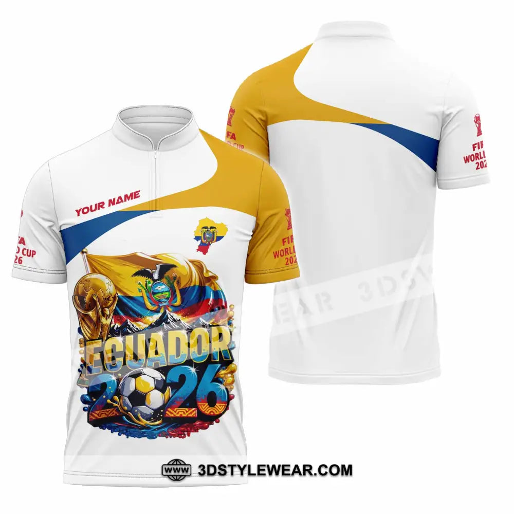 Unisex Shirt - Custom Ecuador World Cup 2026 Shirt - Zipper Polo Shirt / S - T-shirt