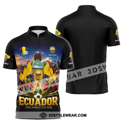 Unisex Shirt - Custom Ecuador World Cup 2026 Shirt - Zipper Polo Shirt / S - T-shirt
